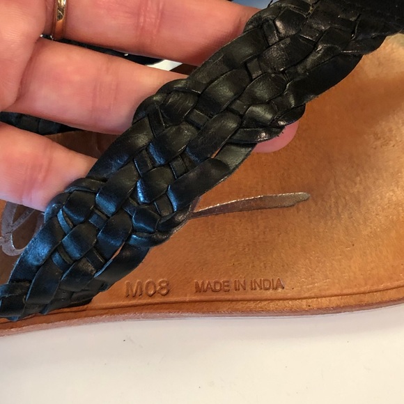 Rebels Keira Black Leather Flip Flops-Pre❤️’d - Picture 3 of 6